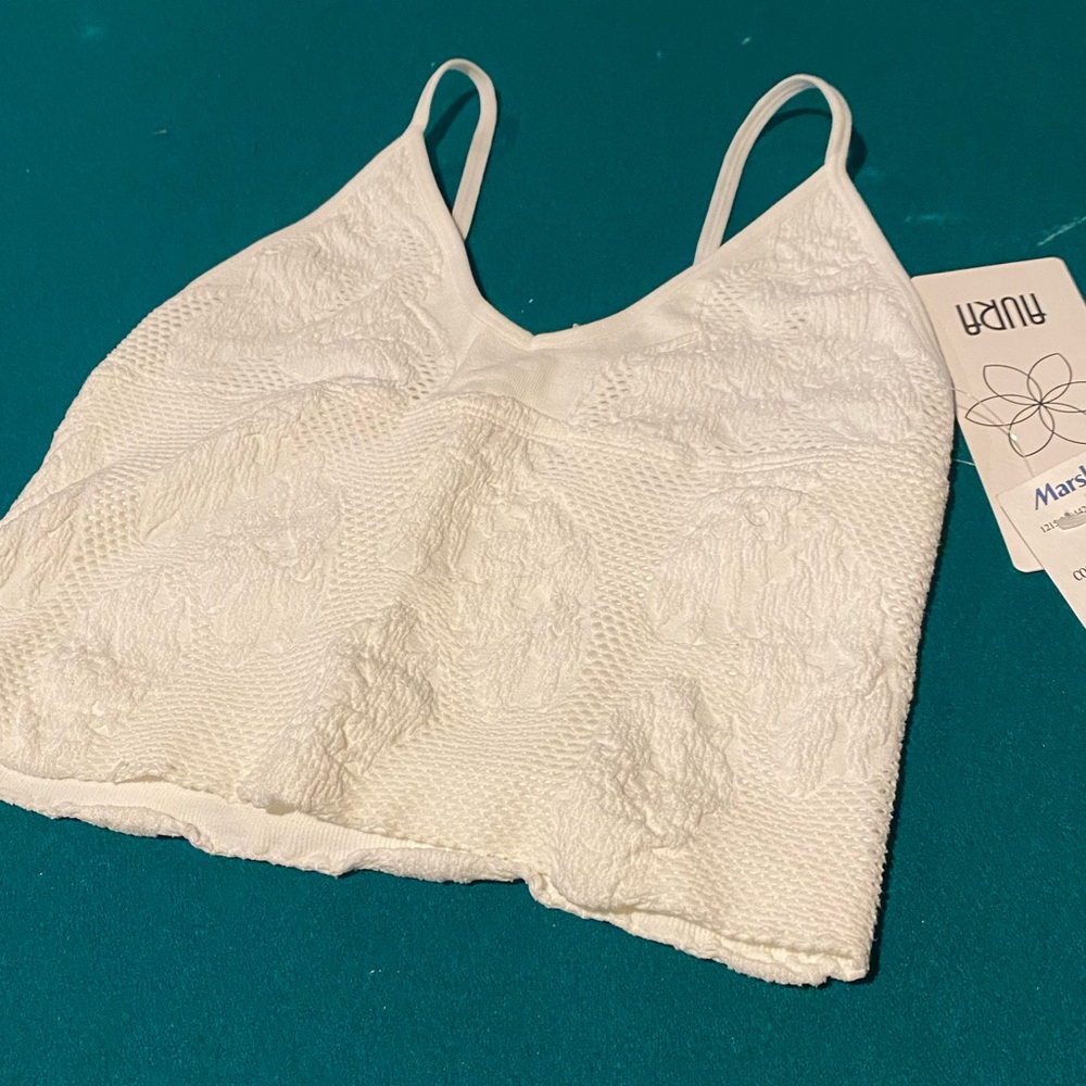 White Lace Crop Camisole with Spaghetti Straps